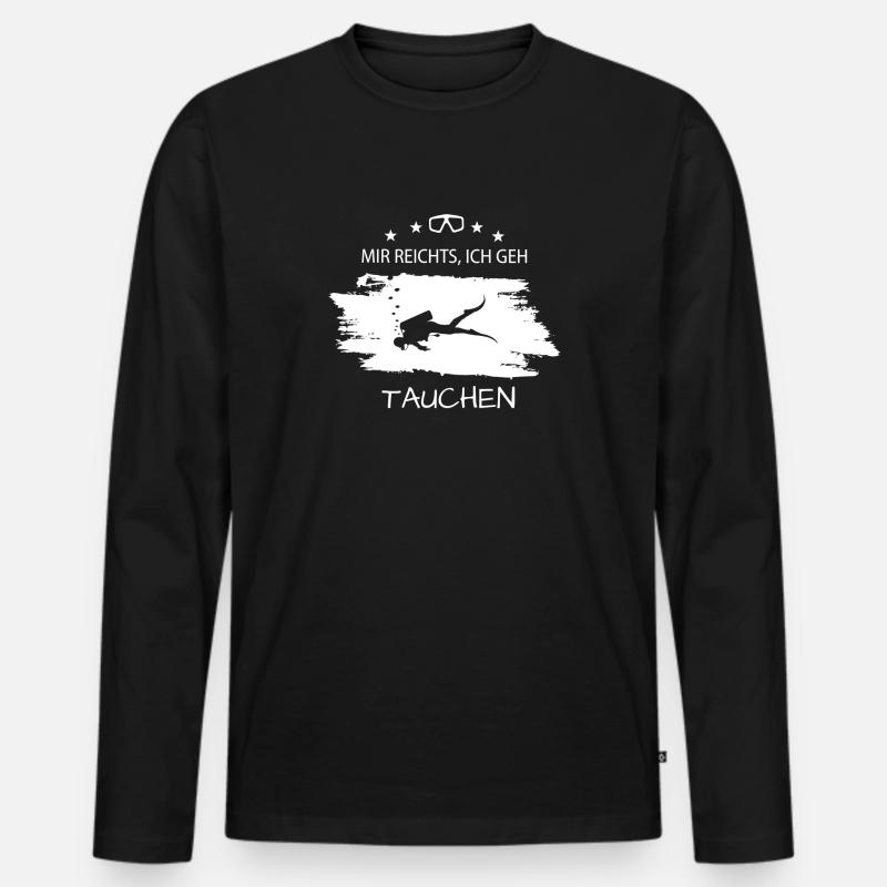 Tauchen Diving Spruch - Männer Premium Bio Langarmshirt - Schwarz