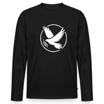 Friedenstaube - Männer Premium Bio Langarmshirt - Schwarz - Vorne - Nico (187cm)