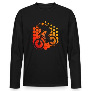 VTT Cyclisme VTT Femmes Cyclistes - T-shirt manches longues Premium bio Homme - noir - Devant - Nico (187cm)