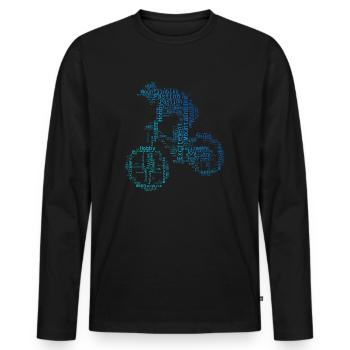 Cyclistes VTT Femmes Hommes VTT Cyclisme - T-shirt manches longues Premium bio Homme - noir - Devant - Nico (187cm)
