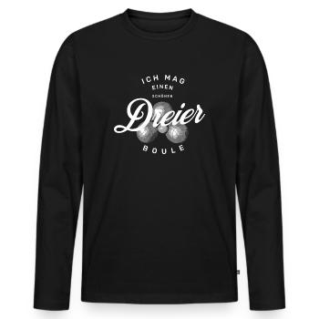 Boule Dreier - Männer Premium Bio Langarmshirt - Schwarz - Vorne - Nico (187cm)