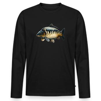 Carp - Men's Premium Organic Long Sleeve Shirt - black - Front - Nico (187cm)