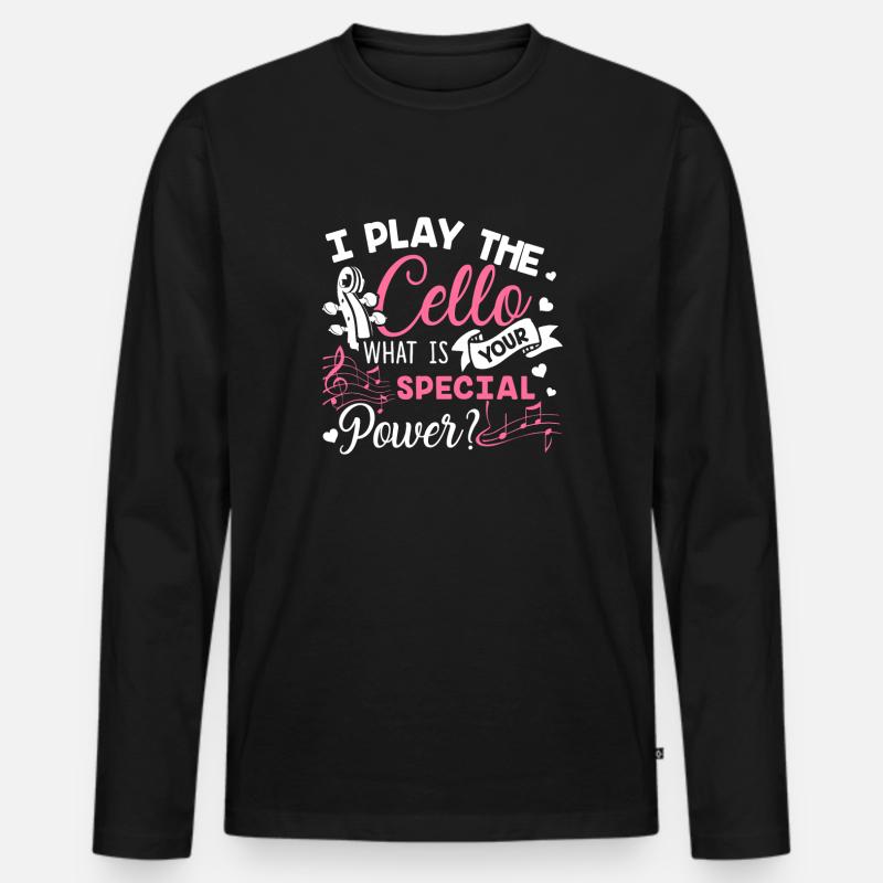 Cello Ich spiele das Cello - Männer Premium Bio Langarmshirt - Schwarz