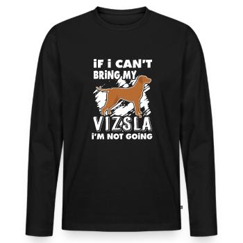 Je ne peux pas apporter ma Vizsla, je ne vais pas - T-shirt manches longues Premium bio Homme - noir - Devant - Nico (187cm)