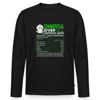 Informations nutritionnelles des plongeurs commerciaux - T-shirt manches longues Premium bio Homme - noir - Devant - Nico (187cm)