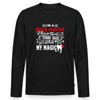 Assistant dentaire Je suis un assistant dentaire - T-shirt manches longues Premium bio Homme - noir - Devant - Nico (187cm)