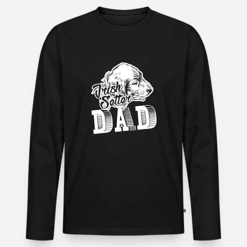 Irish Setter Dad Shirt - Männer Premium Bio Langarmshirt - Schwarz