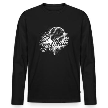 Softball Love Softball - Men's Premium Organic Long Sleeve Shirt - black - Front - Nico (187cm)