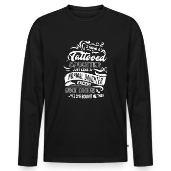 Tattooed Daughter Cooler Shirt - Men's Premium Organic Long Sleeve Shirt - black - Front - Nico (187cm)