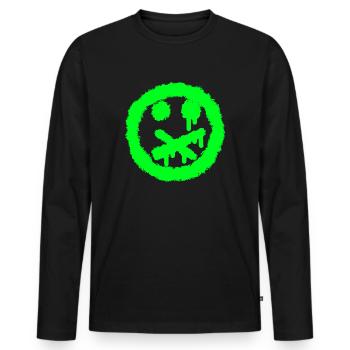Interdiction de parler de Smilie - T-shirt manches longues Premium bio Homme - noir - Devant - Nico (187cm)