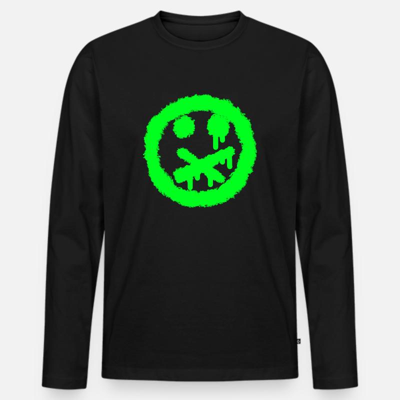 Smilie redeverbot - Männer Premium Bio Langarmshirt - Schwarz