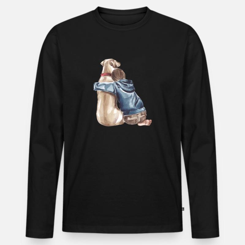 Immer an meiner Seite - Männer Premium Bio Langarmshirt - Schwarz