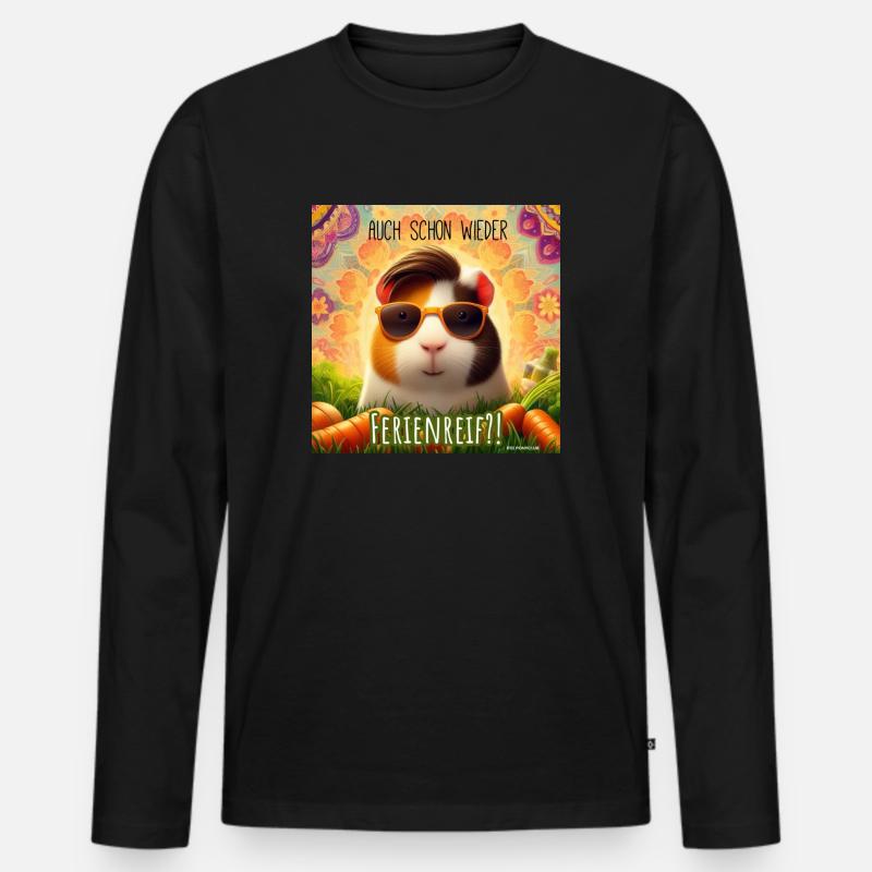Meerschwein-Magic - Männer Premium Bio Langarmshirt - Schwarz