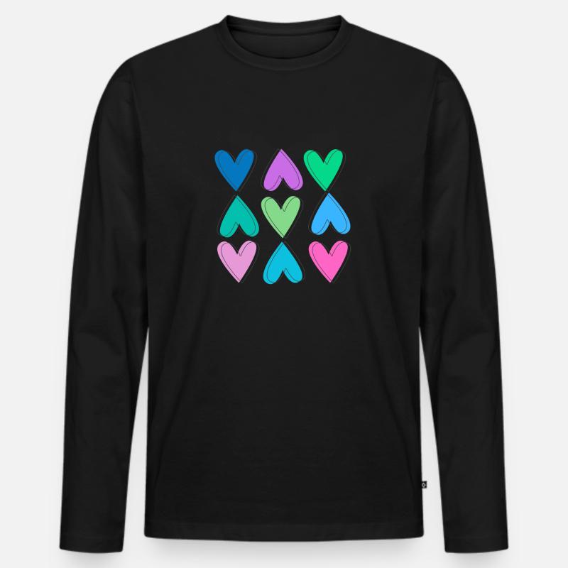 9xlove - Männer Premium Bio Langarmshirt - Schwarz