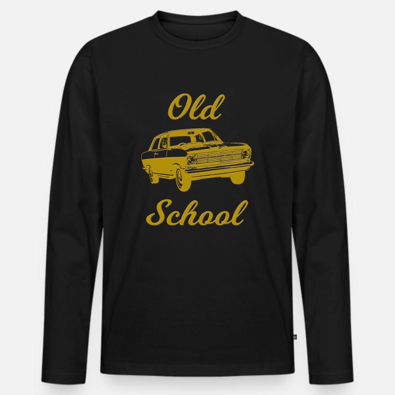 Kadett Oldtimer - Männer Premium Bio Langarmshirt - Schwarz