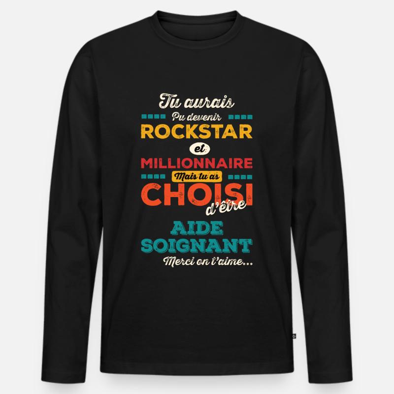 Bezugsperson - Männer Premium Bio Langarmshirt - Schwarz