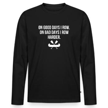 Les bons jours où je rame - Design pour les kayakistes - T-shirt manches longues Premium bio Homme - noir - Devant - Nico (187cm)