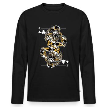 Scorpio Steampunk Jeu de Cartes Clubs Jack Poker - T-shirt manches longues Premium bio Homme - noir - Devant - Nico (187cm)