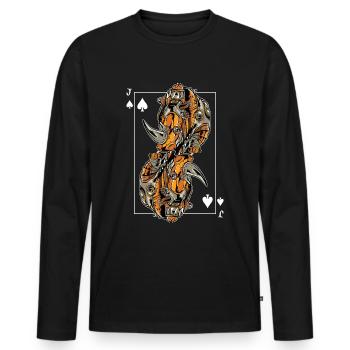 Jeu de cartes Rhino Steampunk Spades Jack Poker - T-shirt manches longues Premium bio Homme - noir - Devant - Nico (187cm)