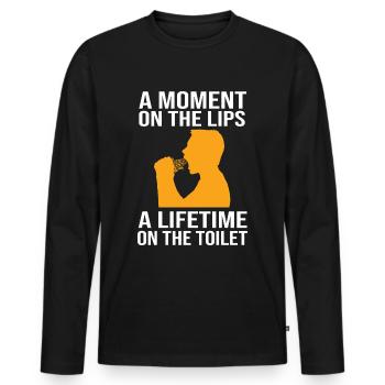 Glutenfrei - Männer Premium Bio Langarmshirt - Schwarz - Vorne - Nico (187cm)