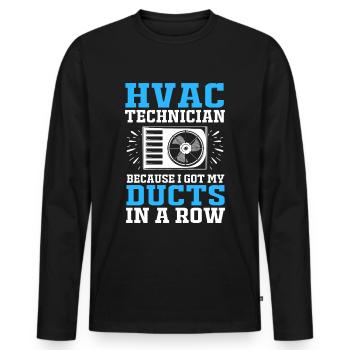 Air Conditioning Technician Technician Refrigeration Technician Heating - Men's Premium Organic Long Sleeve Shirt - black - Front - Nico (187cm)