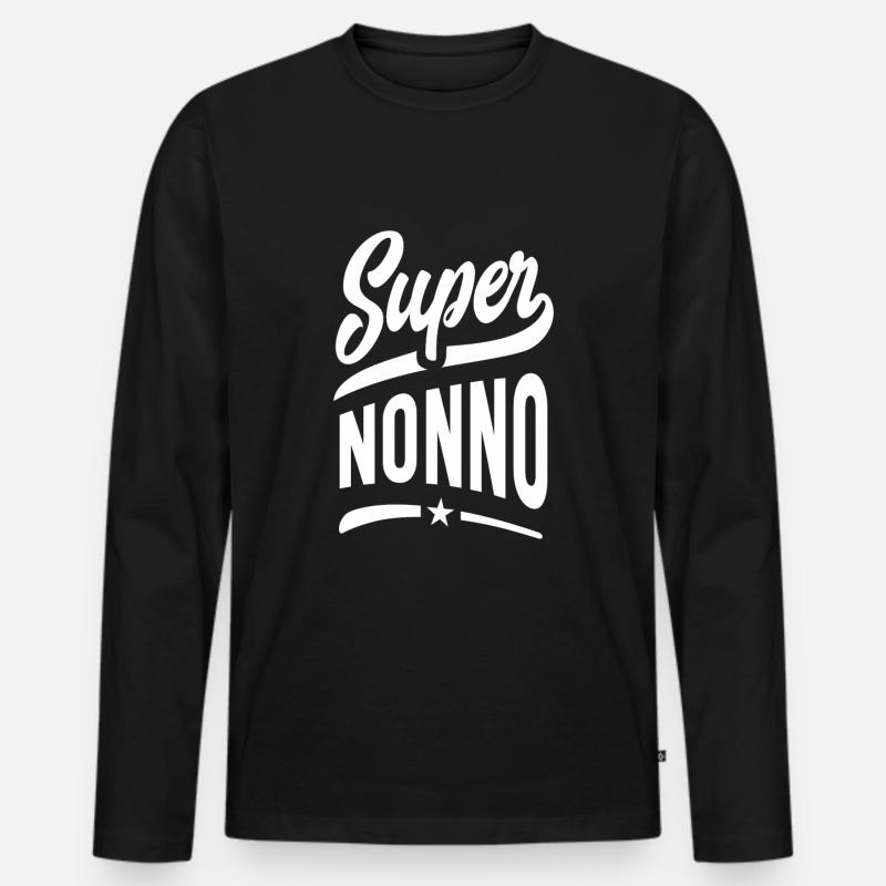 Super Nonno - Männer Premium Bio Langarmshirt - Schwarz