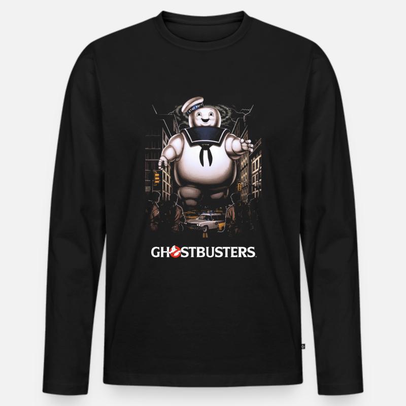 Ghostbusters Marshmallow-Mann - Männer Premium Bio Langarmshirt - Schwarz