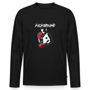 Kickboxing Kickboxer - T-shirt manches longues Premium bio Homme - noir - Devant - Nico (187cm)