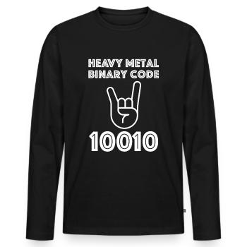 Code binaire Heavy Metal | Musique, Guitare - T-shirt manches longues Premium bio Homme - noir - Devant - Nico (187cm)