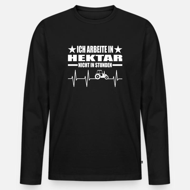 Traktor - Männer Premium Bio Langarmshirt - Schwarz