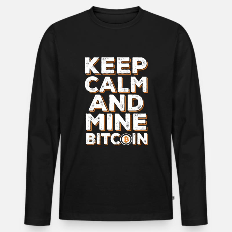 BITCOIN - Männer Premium Bio Langarmshirt - Schwarz