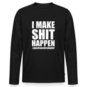 Lustige Sprüche Arzt Krankenschwester Endoskopie - Männer Premium Bio Langarmshirt - Schwarz - Vorne - Nico (187cm)