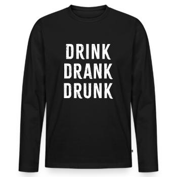Drink Drank Drunk - Men's Premium Organic Long Sleeve Shirt - black - Front - Nico (187cm)