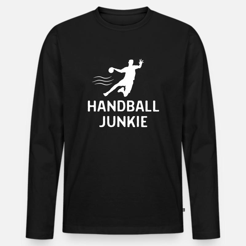 Handball Handballer Spruch Geschenk - Männer Premium Bio Langarmshirt - Schwarz
