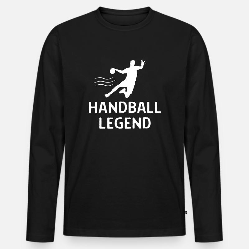 Handball Handballer Spruch Geschenk - Männer Premium Bio Langarmshirt - Schwarz