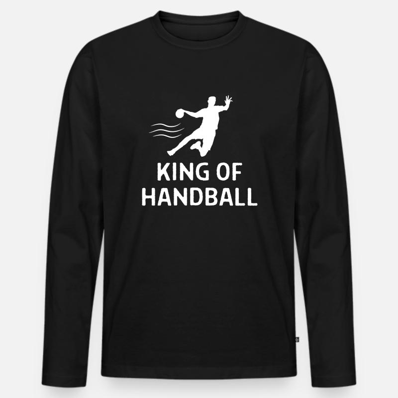 Handball Handballer Spruch Geschenk - Männer Premium Bio Langarmshirt - Schwarz