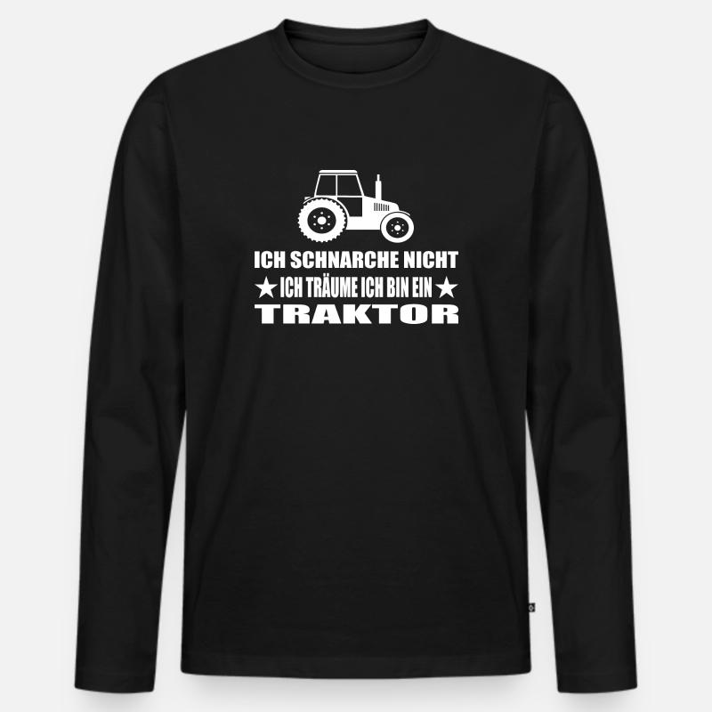 Traktor - Männer Premium Bio Langarmshirt - Schwarz