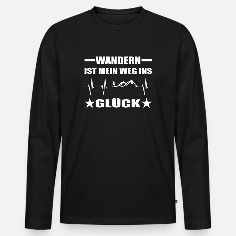 Wandern - Männer Premium Bio Langarmshirt - Schwarz