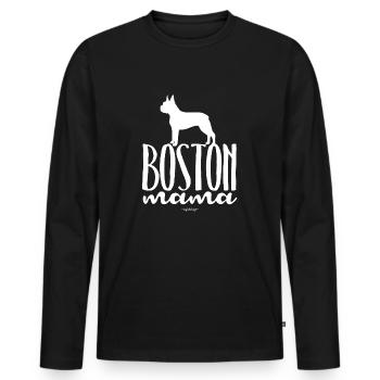 bostonmamaz - T-shirt manches longues Premium bio Homme - noir - Devant - Nico (187cm)