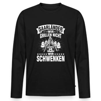schwenken grillen Saarländer - Männer Premium Bio Langarmshirt - Schwarz - Vorne - Nico (187cm)