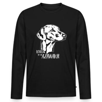 Loved by an Azawakh Hundespruch Windhund Wilsigns - Männer Premium Bio Langarmshirt - Schwarz - Vorne - Nico (187cm)