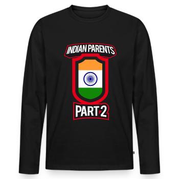 Best Parenting Indian Parents Part 2 - Men's Premium Organic Long Sleeve Shirt - black - Front - Nico (187cm)