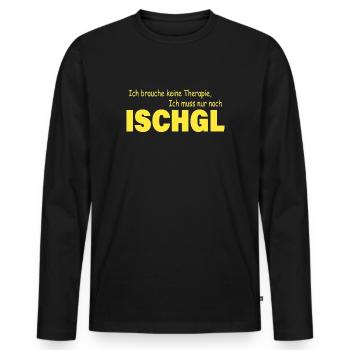 Therapie ISCHGL - Männer Premium Bio Langarmshirt - Schwarz - Vorne - Nico (187cm)