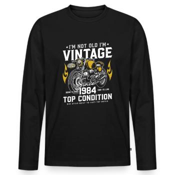 1984 Vintage Birthday Vintage Motorcycle - Men's Premium Organic Long Sleeve Shirt - black - Front - Nico (187cm)