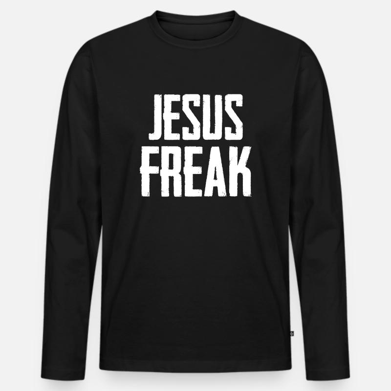 Jesus Freak - Männer Premium Bio Langarmshirt - Schwarz