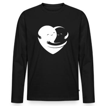 amour - amour - T-shirt manches longues Premium bio Homme - noir - Devant - Nico (187cm)