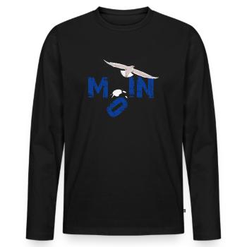 Moin Möwenschiss Original - Männer Premium Bio Langarmshirt - Schwarz - Vorne - Nico (187cm)