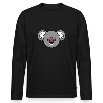 Cartoon Comic Süßer Mascot Koala - Männer Premium Bio Langarmshirt - Schwarz - Vorne - Nico (187cm)