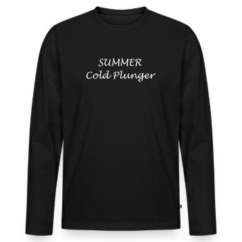 Sommer-Kalttauchgang + Urlaub - Männer Premium Bio Langarmshirt - Schwarz - Vorne - Nico (187cm)