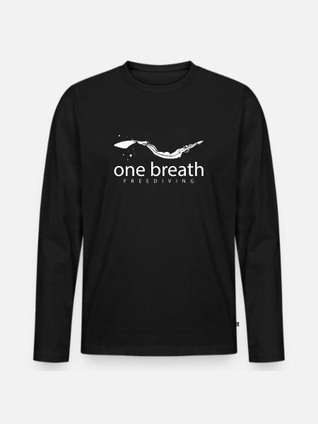 One Breath Freediving T-Shirt & Gift Idea - Men's Premium Organic Long Sleeve Shirt - black